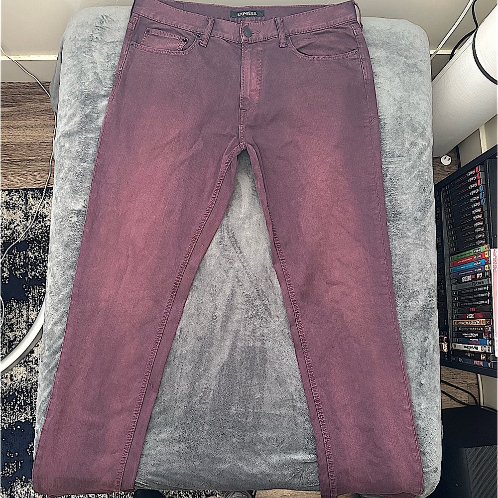 Slim Burgundy Stretch Jeans